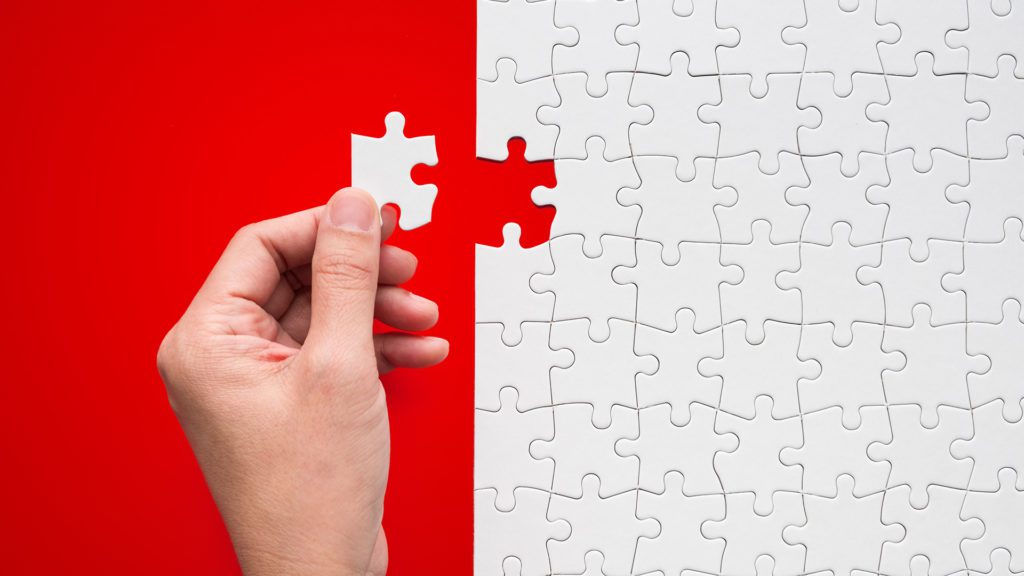 responding to pain jigsaw puzzle red background