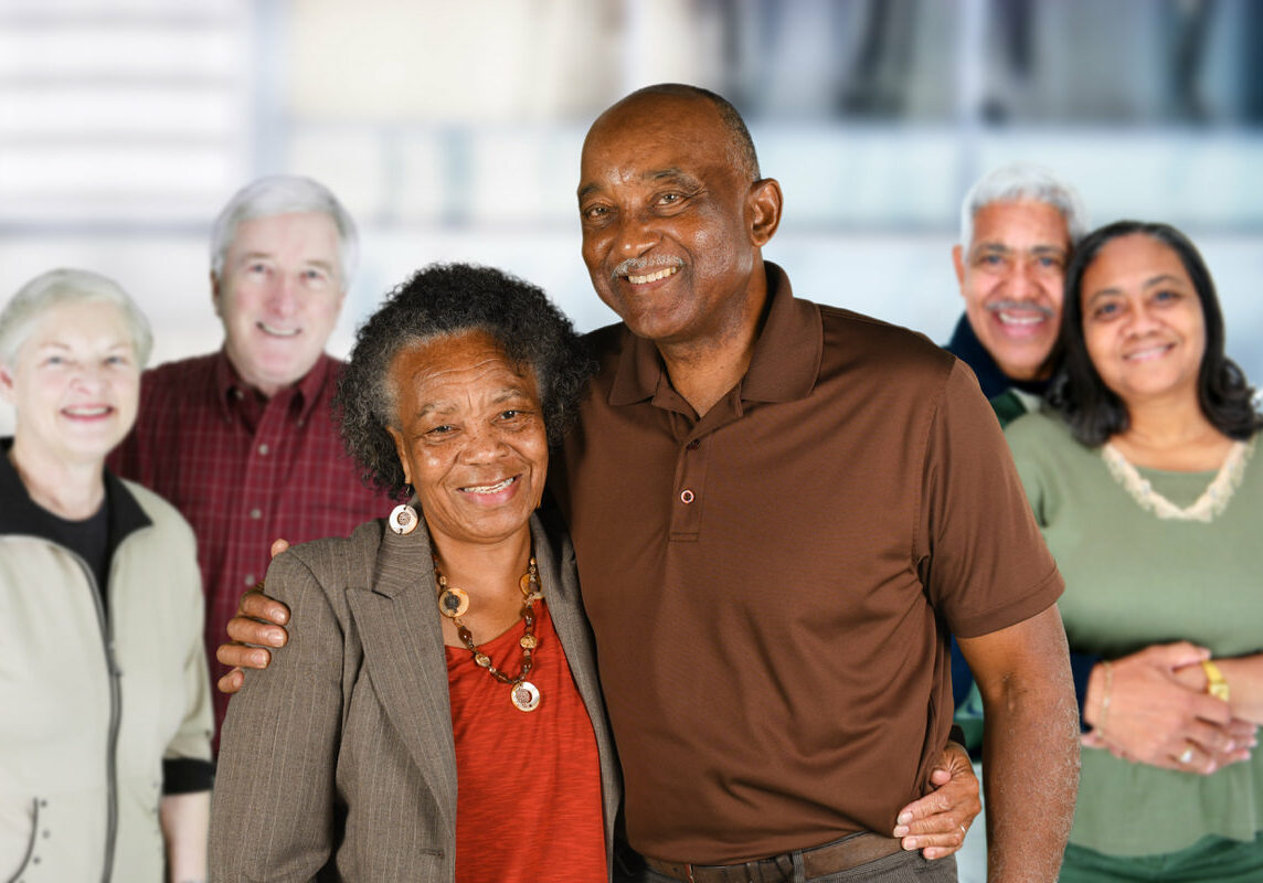 Group of elderly couples of all races