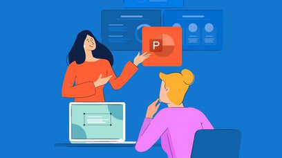 Animated image of person showing PowerPoint for bridge